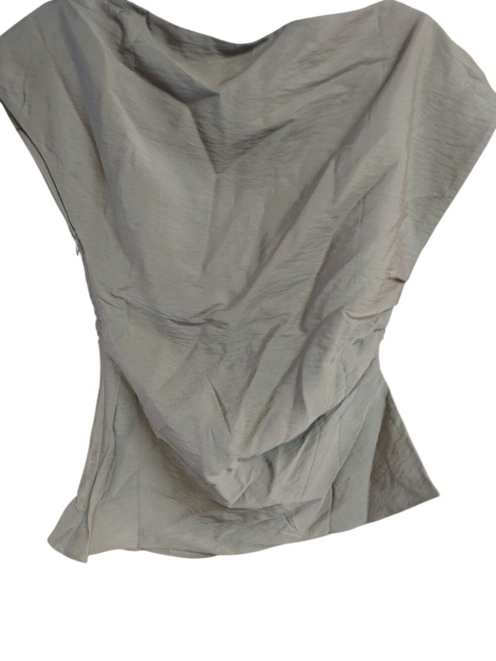 Mango Womens M Olive Gray Off Shoulder Blouse Top Size S NWT